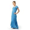 Stilinga lino apranga - Ilga lininė suknelė, šviesiai mėlyna